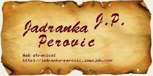 Jadranka Perović vizit kartica